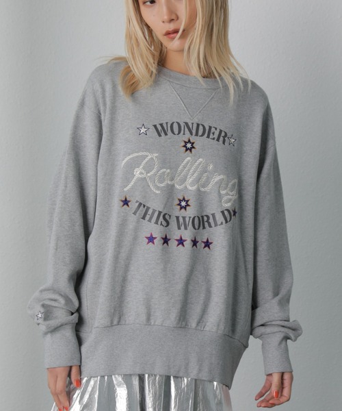 GENE HEAVENS（ジーンヘブンズ）の「(GENE HEAVENS)WONDER カレッジスウェット（スウェット・レディース・グレー/グリーン・FREE）」の22枚目の写真