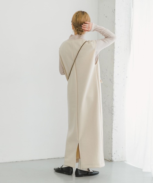 ITEMS URBANRESEARCH（アイテムズ アーバンリサーチ）の「インナーセットダンボールジャンスカ（ワンピース・レディース・ブラック/アイボリー/モカ・FREE）」の5枚目の写真