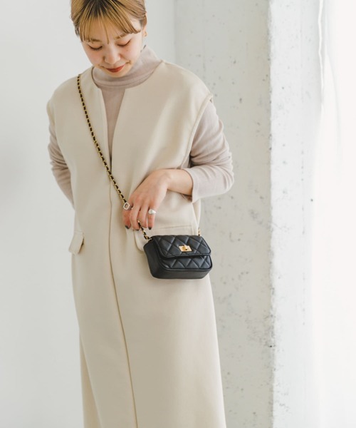 ITEMS URBANRESEARCH（アイテムズ アーバンリサーチ）の「インナーセットダンボールジャンスカ（ワンピース・レディース・ブラック/アイボリー/モカ・FREE）」の7枚目の写真