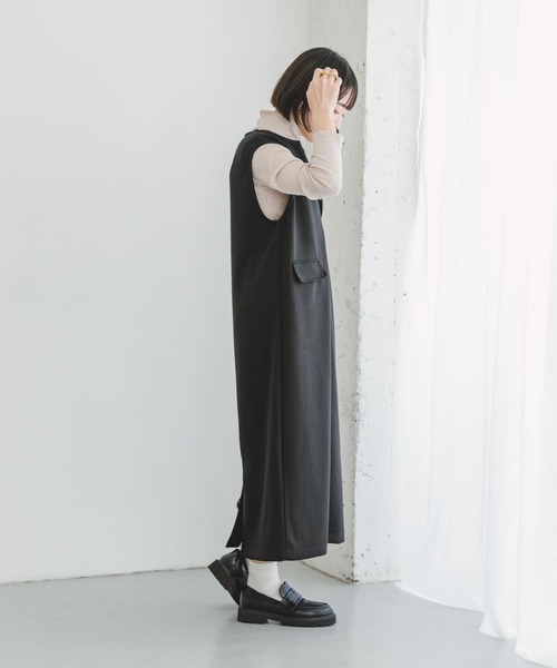 ITEMS URBANRESEARCH（アイテムズ アーバンリサーチ）の「インナーセットダンボールジャンスカ（ワンピース・レディース・ブラック/アイボリー/モカ・FREE）」の12枚目の写真