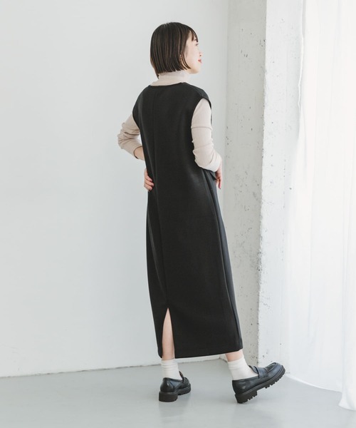 ITEMS URBANRESEARCH（アイテムズ アーバンリサーチ）の「インナーセットダンボールジャンスカ（ワンピース・レディース・ブラック/アイボリー/モカ・FREE）」の13枚目の写真