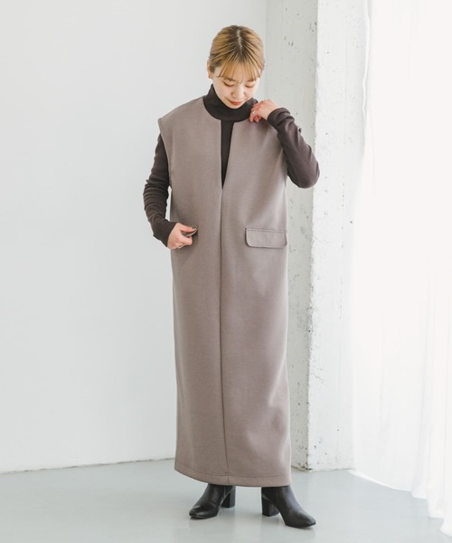 ITEMS URBANRESEARCH（アイテムズ アーバンリサーチ）の「インナーセットダンボールジャンスカ（ワンピース・レディース・ブラック/アイボリー/モカ・FREE）」の18枚目の写真