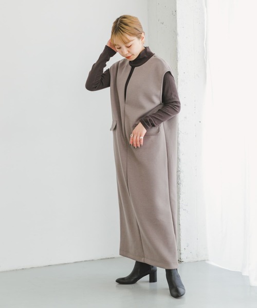 ITEMS URBANRESEARCH（アイテムズ アーバンリサーチ）の「インナーセットダンボールジャンスカ（ワンピース・レディース・ブラック/アイボリー/モカ・FREE）」の19枚目の写真