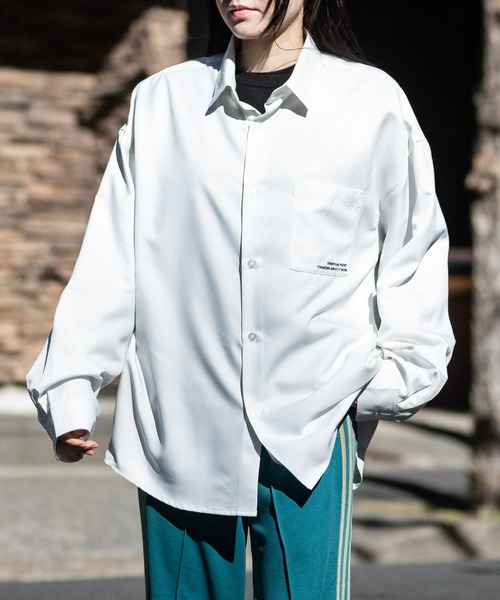 JOHN'S CLOSET（ジョンズクローゼット）の「【a】ライトポリエステル ガールイラスト ビッグシャツ 長袖（シャツ/ブラウス・メンズ・ブルー系その他/グレー系その他/ブラック/ブラック系その他/ブルー/ホワイト系その他/ライトグレー/ホワイト・LARGE/MEDIUM）」の15枚目の写真