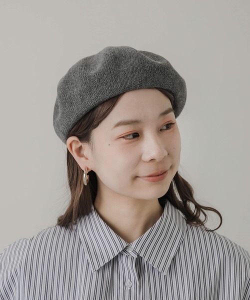 SMELLY(スメリー)の「リネンミックスベレー(ハンチング/ベレー帽・レディース・グレー/アイボリー/ブラック・-)」の22枚目の写真