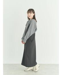 【WEB限定・小柄女性向け】両VネックIラインワンピース