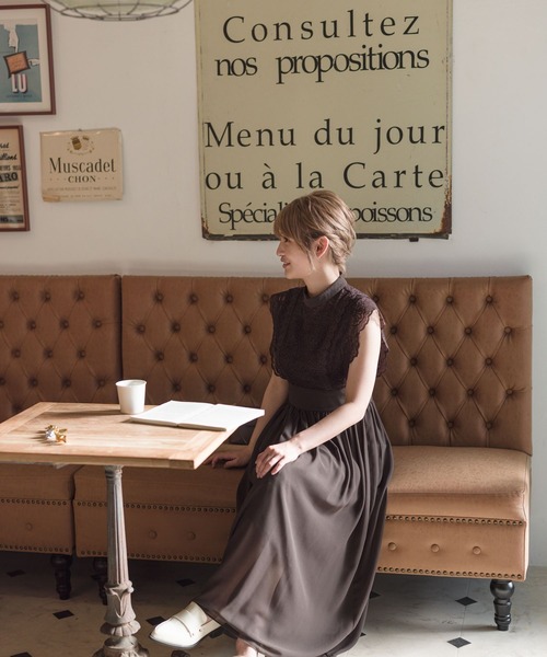 Andemiu（アンデミュウ）の「【WEB限定サイズ】10th/レースキリカエドレス994438（ドレス・レディース・ブラウン/ライム/ピンク/ブラック/アーミー・LARGE/MEDIUM/SMALL）」の14枚目の写真