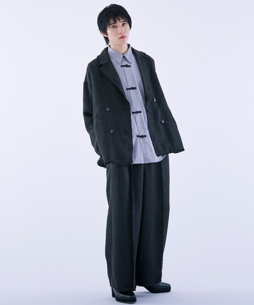 Ellno Loset(エルノロゼット)の「ツイードフリンジワイドストレートパンツ/セットアップ対応(その他パンツ・メンズ・ブラック・MEDIUM/LARGE/X-SMALL/SMALL)」の7枚目の写真