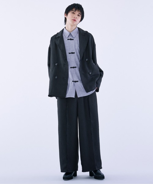 Ellno Loset(エルノロゼット)の「ツイードフリンジワイドストレートパンツ/セットアップ対応(その他パンツ・メンズ・ブラック・MEDIUM/LARGE/X-SMALL/SMALL)」の8枚目の写真