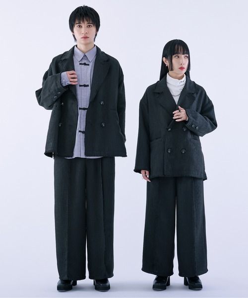 Ellno Loset(エルノロゼット)の「ツイードフリンジワイドストレートパンツ/セットアップ対応(その他パンツ・メンズ・ブラック・MEDIUM/LARGE/X-SMALL/SMALL)」の9枚目の写真