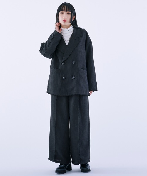 Ellno Loset(エルノロゼット)の「ツイードフリンジワイドストレートパンツ/セットアップ対応(その他パンツ・メンズ・ブラック・MEDIUM/LARGE/X-SMALL/SMALL)」の15枚目の写真