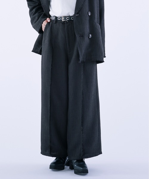 Ellno Loset(エルノロゼット)の「ツイードフリンジワイドストレートパンツ/セットアップ対応(その他パンツ・メンズ・ブラック・MEDIUM/LARGE/X-SMALL/SMALL)」の10枚目の写真