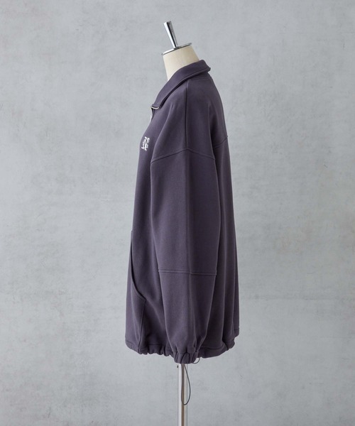 one after another NICE CLAUP(ワンアフターアナザーナイスクラップ)の「ハーフジップワンポイント刺繍スウェット(スウェット・レディース・ネイビー/杢グレー/サックスブルー/アイボリー・FREE)」の16枚目の写真