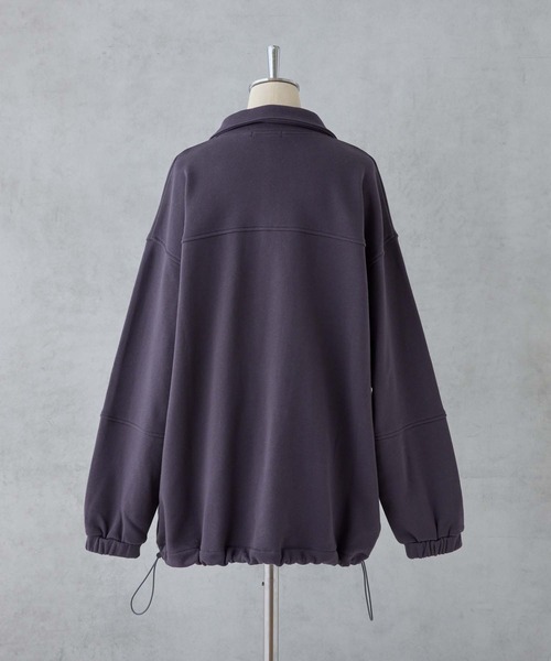 one after another NICE CLAUP(ワンアフターアナザーナイスクラップ)の「ハーフジップワンポイント刺繍スウェット(スウェット・レディース・ネイビー/杢グレー/サックスブルー/アイボリー・FREE)」の5枚目の写真