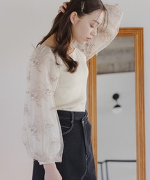 mysty woman | フローラルスリーブプルオーバー 109768(ニット/セーター)