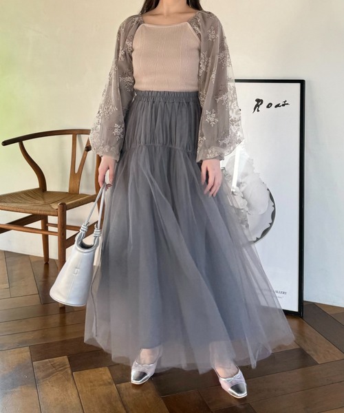 mysty woman（ミスティウーマン）の「フローラルスリーブプルオーバー　109768（ニット/セーター・レディース・アイボリー/モカ/ブルー系その他・FREE）」の8枚目の写真