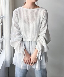 EPIMI E'PIMMY | 【ハンドウォッシャブル】透かし編みスパンコールラメニット(ニット/セーター)