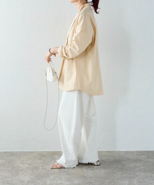 Fizz（フィズ）の「【Fizz/フィズ】　リネンテーラードジャケット（テーラードジャケット・レディース・ライトベージュ/ブラック・M）」の15枚目の写真