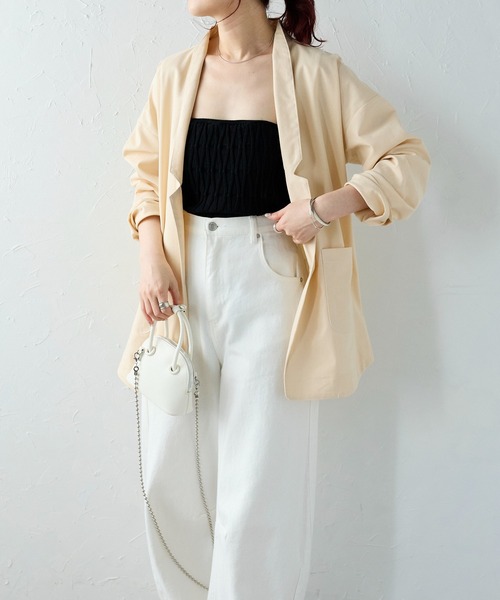 Fizz（フィズ）の「【Fizz/フィズ】　リネンテーラードジャケット（テーラードジャケット・レディース・ライトベージュ/ブラック・M）」の18枚目の写真