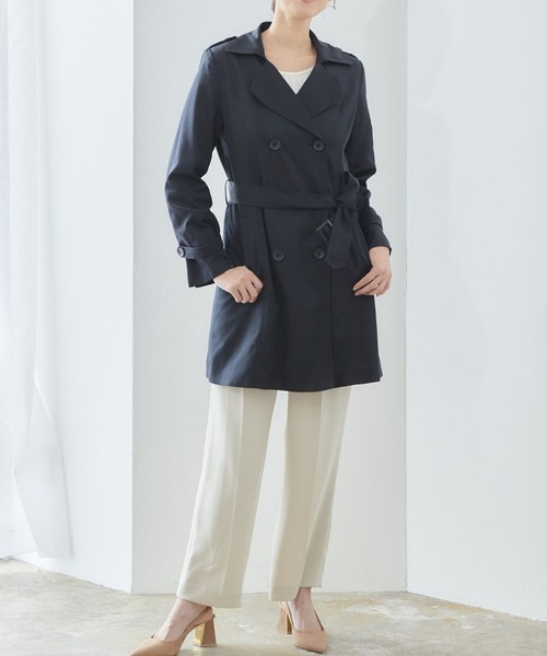 RIRIYANO（リリヤーノ）の「【RIRIYANO　トレンチコート】（トレンチコート・レディース・ベージュ/ネイビー・7号/9号/11号/13号/15号/17号/19号）」の2枚目の写真