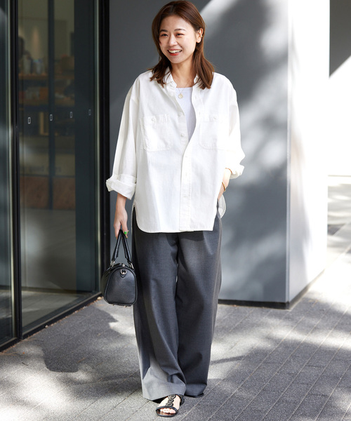 JOURNAL STANDARD relume(ジャーナルスタンダード レリューム)の「シャンブレーワークシャツ(シャツ/ブラウス・レディース・ブルー系その他/ホワイト・FREE)」の11枚目の写真