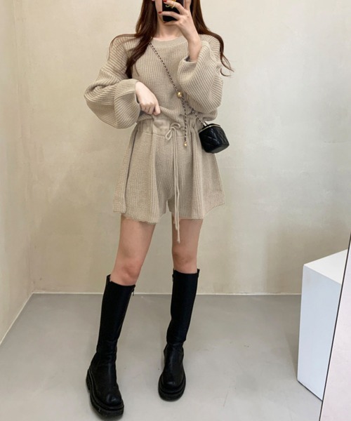 Miniministore(ミニミニストア)の「ニットオールインワン レディース長袖秋冬(つなぎ/オールインワン・レディース・ベージュ/カーキ/ブラウン/ブラック・FREE)」の19枚目の写真