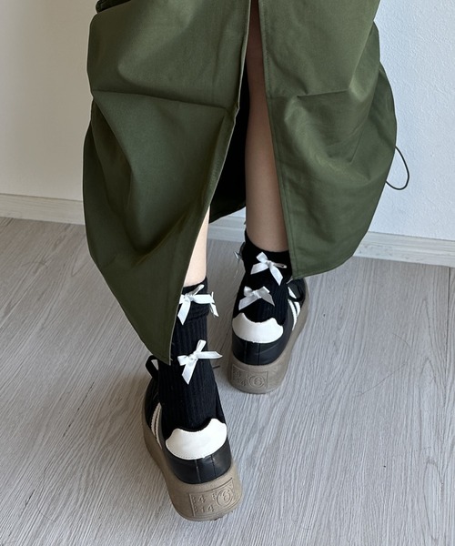 Silly（シリー）の「【コーデのポイントに！】リボンリブソックス（ソックス/靴下・レディース・ホワイト/ブラック/グレー・FREE）」の19枚目の写真