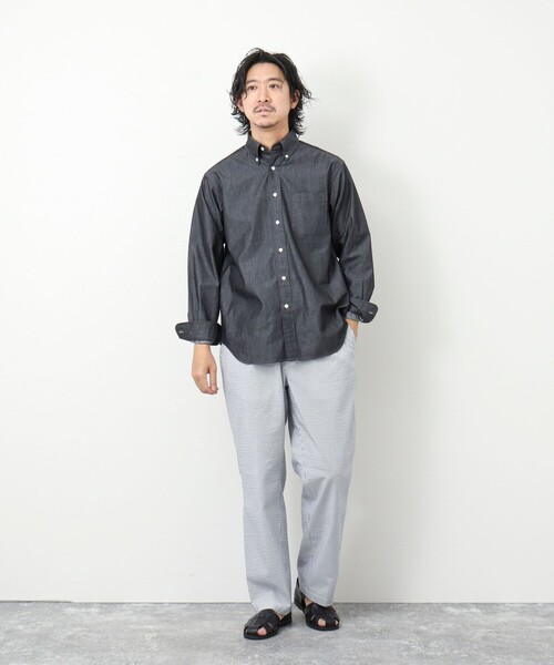 NOLLEY'S goodman(ノーリーズグッドマン)の「《セットアップ対応》【WORK ABOUT】COOLMAX サッカーイージーワイドパンツ(その他パンツ・メンズ・ホワイト系その他/ネイビー・S/M/L)」の9枚目の写真