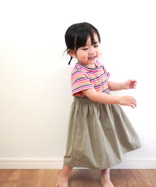 MAKE YOUR DAY(メイクユアデイ)の「リブドッキングワンピース■80~140cm(ワンピース・キッズ・イエロー/ピンク/オフホワイト・80/90/100/110/120/130/140)」の21枚目の写真