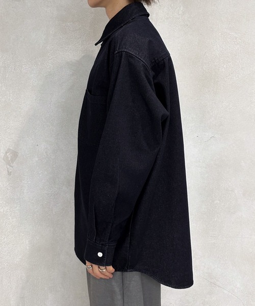 MUHET（ミュエータ）の「デニムシャツ（シャツ/ブラウス・レディース・ブルー/ダークインディゴブルー・SMALL/LARGE/MEDIUM）」の15枚目の写真