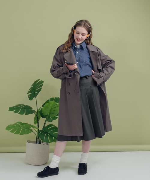 MUHET（ミュエータ）の「デニムシャツ（シャツ/ブラウス・レディース・ブルー/ダークインディゴブルー・SMALL/LARGE/MEDIUM）」の6枚目の写真