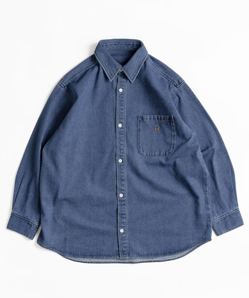 MUHET（ミュエータ）の「デニムシャツ（シャツ/ブラウス・レディース・ブルー/ダークインディゴブルー・SMALL/LARGE/MEDIUM）」の18枚目の写真