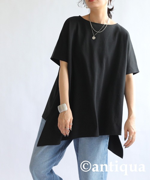 antiqua(アンティカ)の「フレンチスリーブトップス(Tシャツ/カットソー・レディース・ホワイト/ブラック/ブルー・ONESIZE)」の9枚目の写真