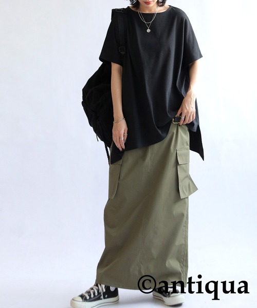 antiqua(アンティカ)の「フレンチスリーブトップス(Tシャツ/カットソー・レディース・ホワイト/ブラック/ブルー・ONESIZE)」の12枚目の写真