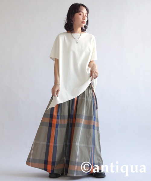 antiqua(アンティカ)の「フレンチスリーブトップス(Tシャツ/カットソー・レディース・ホワイト/ブラック/ブルー・ONESIZE)」の4枚目の写真