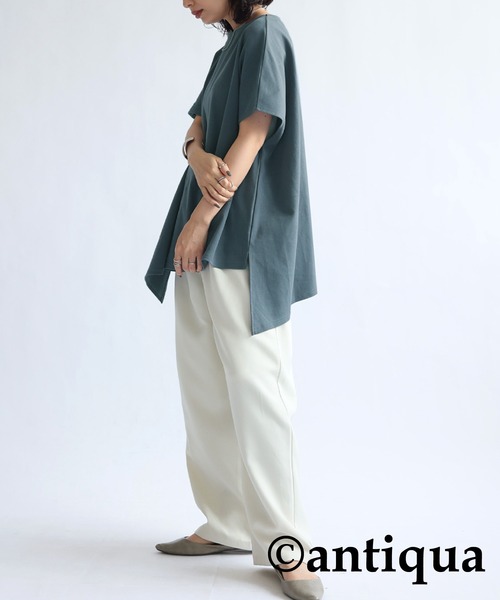 antiqua(アンティカ)の「フレンチスリーブトップス(Tシャツ/カットソー・レディース・ホワイト/ブラック/ブルー・ONESIZE)」の14枚目の写真