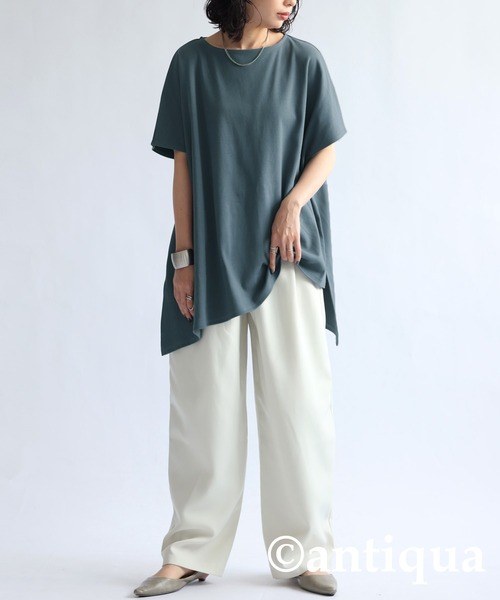 antiqua(アンティカ)の「フレンチスリーブトップス(Tシャツ/カットソー・レディース・ホワイト/ブラック/ブルー・ONESIZE)」の16枚目の写真