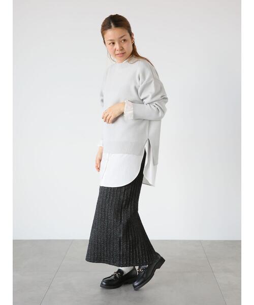 Lugnoncure（ルノンキュール）の「バンドカラー袖シャーリングシャツ（シャツ/ブラウス・レディース・オフホワイト/ブルー/サックスブルー・F）」の9枚目の写真