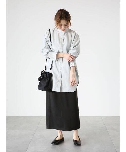 Lugnoncure（ルノンキュール）の「バンドカラー袖シャーリングシャツ（シャツ/ブラウス・レディース・オフホワイト/ブルー/サックスブルー・F）」の11枚目の写真