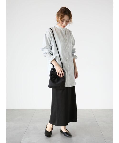 Lugnoncure（ルノンキュール）の「バンドカラー袖シャーリングシャツ（シャツ/ブラウス・レディース・オフホワイト/ブルー/サックスブルー・F）」の12枚目の写真