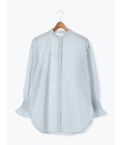 Lugnoncure（ルノンキュール）の「バンドカラー袖シャーリングシャツ（シャツ/ブラウス・レディース・オフホワイト/ブルー/サックスブルー・F）」の17枚目の写真