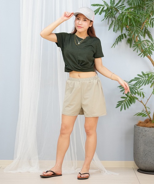 Hurley （ハーレー）の「Hurley/ハーレー 水陸両用ショート丈カップ付きTシャツ ブラトップ  WSB2421007（Tシャツ/カットソー・レディース・ホワイト/イエロー/パープル/ブラック/ダークグリーン・M/S）」の9枚目の写真