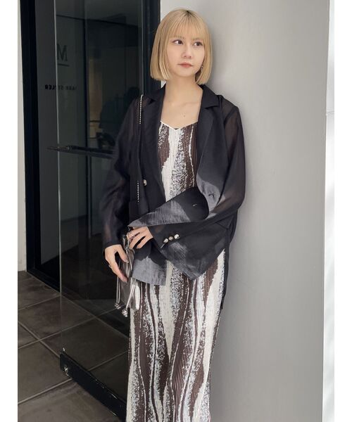 MURUA（ムルーア）の「プリーツパターンキャミワンピース（ワンピース・レディース・ブラック/ブラウン・FREE）」の14枚目の写真