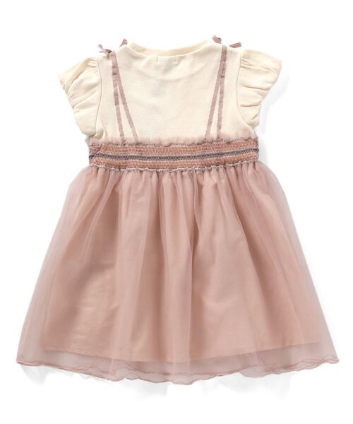 Seraph（セラフ）の「【リンク】ウエストシャーリングデザインチュールワンピース（ワンピース・キッズ・ピンク/ブラック/サックスブルー・80/90/95/100/110/120/130/140）」の14枚目の写真