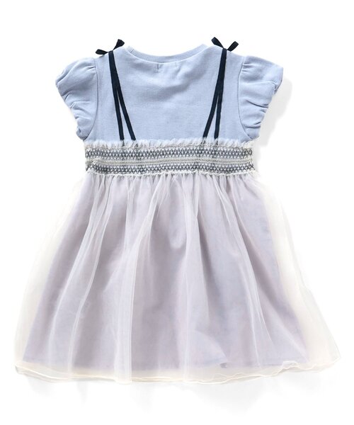 Seraph（セラフ）の「【リンク】ウエストシャーリングデザインチュールワンピース（ワンピース・キッズ・ピンク/ブラック/サックスブルー・80/90/95/100/110/120/130/140）」の15枚目の写真