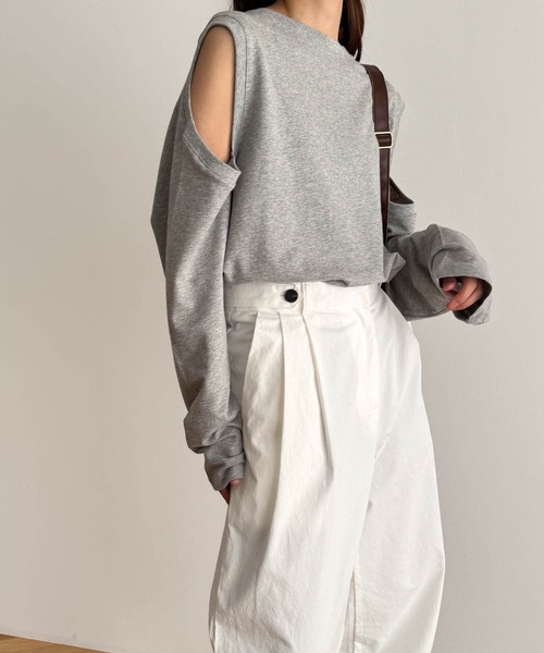 CANAL JEAN(キャナルジーン)の「RED CHOP WORKS ホールロングスリーブカットソー(Tシャツ/カットソー・レディース・グレー/ブラック/ホワイト・ONE SIZE)」の3枚目の写真