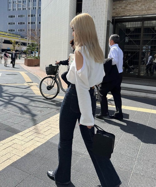 CANAL JEAN(キャナルジーン)の「RED CHOP WORKS ホールロングスリーブカットソー(Tシャツ/カットソー・レディース・グレー/ブラック/ホワイト・ONE SIZE)」の5枚目の写真