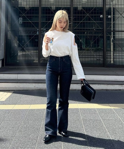 CANAL JEAN(キャナルジーン)の「RED CHOP WORKS ホールロングスリーブカットソー(Tシャツ/カットソー・レディース・グレー/ブラック/ホワイト・ONE SIZE)」の4枚目の写真