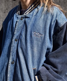 VINTAGE（ヴィンテージ）の「【ヴィンテージ古着】90's BASIC DENIM コーデュロイ切り替え デニムスタジャン デニムジャケット（デニムジャケット・メンズ）」