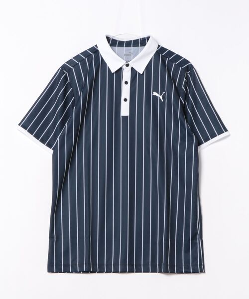 PUMA(プーマ)の「PUMA プーマ メンズ ゴルフ ストレッチ カノコ ストライプ AOP 半袖 ポロシャツ(ポロシャツ・メンズ・ダークネイビー/ホワイト系その他/グリーン・LARGE/MEDIUM/SMALL/XX-LARGE/X-LARGE)」の5枚目の写真